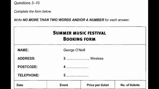 Cambridge 8 - Test 1 - Listening Section 1 - Summer Music Festival