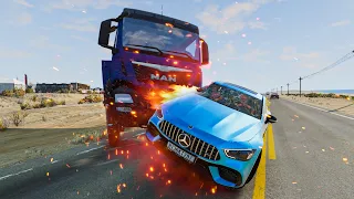 Four Scenarios of ACCIDENTS : Chain Reaction & Head-on Collision By BENZ GT | | BeamNG.Drive