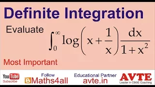 integration of 0 to infinite log(x + 1/x) + logsinx | CBSE XII NCERT INTERNATIONAL STUDENTS