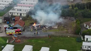 Caravan fire in Millisle caravan park  fire brigade on scene