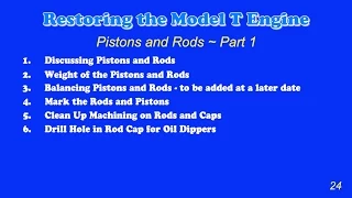 Engine 24 Pistons and Rods Part 1