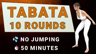 50 min STANDING TABATA NO JUMPING 🔥 Intense Low Impact HIIT Workout // Intermediate Level