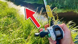 I Caught a Pike from this TINY Ditch! Topwater frog fishing