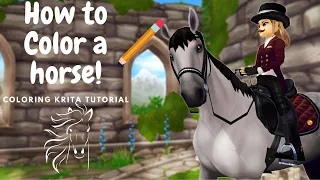 ||How to Color a horse|| Krita Tutorial||🖌 🖍 📝 ✏️
