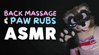 [Furry ASMR] Back Massage and Feet Paw Rubbing | Fursuit Tingles (Brushing, Tapping...)