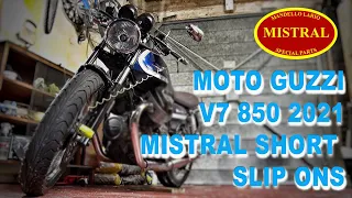 SEE UPDATE BELOW Moto Guzzi V7 850 2021 Mistral exhaust pipes 220521 ROAD TEST and Garage