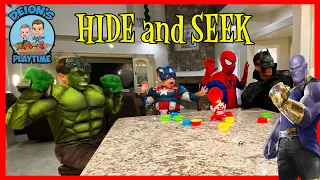 Hide & Seek with Superheroes | Thanos is it | Deion's Playtime Skits