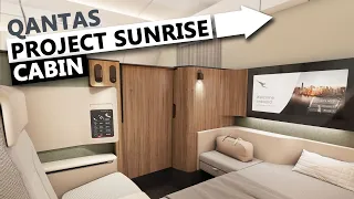 Qantas unveils 'Project Sunrise' First and Business cabins for A350s