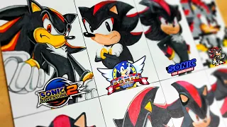 Drawing SHADOW in Different Styles | SONIC THE HEDGEHOG