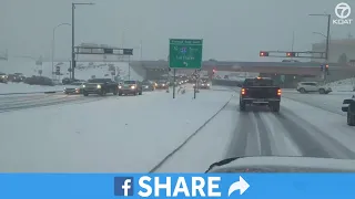 Snow makes driving difficult in Albuquerque