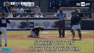 Batter Strikes out on a pitch that hits him, a breakdown