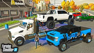 REPOING LIFTED TRUCK FROM McDONALD'S DRIVE-THRU! | FS22