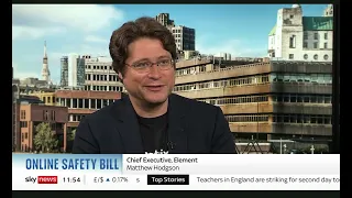 Matthew Hodgson is interviewed by Ian King on Sky News about the Online Safety Bill