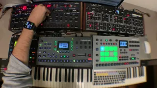 Synth jam with Moog Voyager, Prophet Rev2, Ob6, Digitone, Octatrack and Rytm