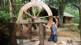 HOW TO BUILD WATER WHEEL | Diy Wooden Water Wheel / Best Projects On Primitive-Skills - Ep. 132