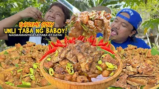 Spicy "UNLI TABA ng BABOY" sa NAGMAMANTIKANG GATA! | Extreme Inihaw na Bicol Express!