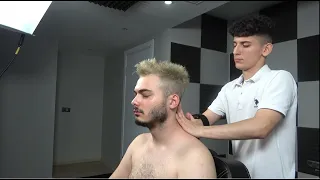 ASMR Young Barber Face Massage Head Massage Body Massage to Crazy Barber Tunahan