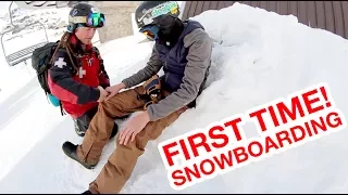 First Time Snowboarding... GONE WRONG! (Ski Patrol Called)