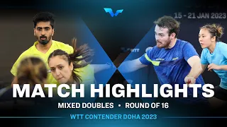 Tin-Tin Ho/Samuel Walker vs Sathiyan Gnanasekaran/Manika Batra | XD R16 | WTT Contender Doha 2023