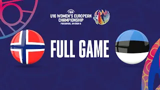 Norway v Estonia | Full Basketball Game | FIBA U16 Women's European Championship 2023 - Division B