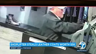 Man captured on video stealing leather coats worth $5K from West Hollywood store | ABC7