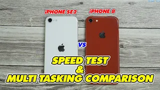 iPHONE SE 2020 (SE2) vs iPHONE 8 Speed Test & Multi Tasking Comparison! 2023