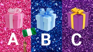 Nigeria Version 🇳🇬 Choose your Gift 🎁 3 Gift Box Challenge, Pink Blue Purple 💝💜💙