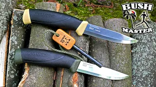 Нож Mora Companion нержавейка против Companion углеродка. Ножи для леса.