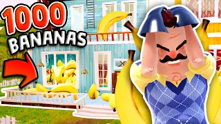 1000 BANANAS PRANK INSIDE THE NEIGHBOR’S HOUSE!!! (He’s So Mad) | Hello Neighbor Mods