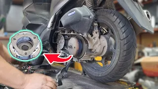 Honda PCX125 Motorcycle Drivetrain and Clutch Weight Repair