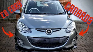 How to Fit Canards on a 2013 Mazda 2  ** £8 from eBay , air splitters , front winglets, easy DIY **