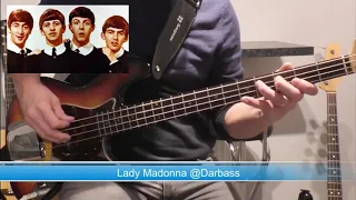 [The Beatles] Lady Madonna - Bass Cover 🎧 (with bass notes and tabs)