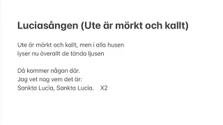 Luciasången (Ute är mörkt och kallt)