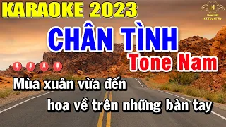 Chân Tình Karaoke Tone Nam Nhạc Sống 2023 | Trọng Hiếu