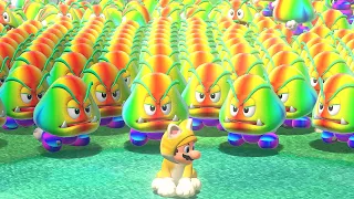 Can Mario defeat 999 Rainbow Goombas in Super Mario 3D World?