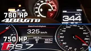 Audi RS7 750HP vs 780HP Ferrari 488 GTB 0-344km/h ACCELERATION & TOP SPEED by AutoTopNL