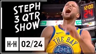 Stephen Curry Full Highlights Warriors vs Thunder (2018.02.24) - 21 Pts, 9 Reb, 6 Ast in 3 Qtrs!