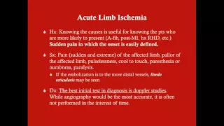 Acute Limb Ischemia - CRASH! Medical Review Series
