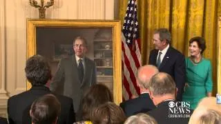 Bush official portraits unveiled at the White House