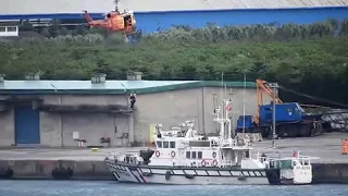 Search and Rescue practice, Hualien Harbor, Taiwan - Huey pick up