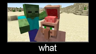 Minecraft wait what meme part 193 (scary villager brain)