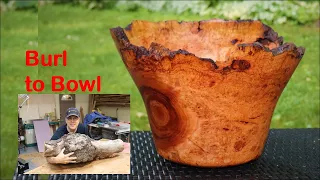 Woodturning Large Cherry Burl Bowl