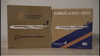 TWO AMAZING MODELS! Aviation400 & NG Models Singapore Airlines Boeing 777-300ER & Airbus A350-900