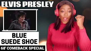 SINGER REACTS | ELVIS PRESLEY - Blue Suede Shoes REACTION!!!😱 | 68' COMEBACK SPECIAL REACTION