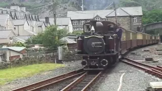 Ffestiniog Railway: The Fairlie No.10 'Merddin Emrys' was arrives at Blaenau Ffestiniog Station.