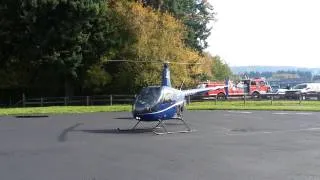 Robinson R22 Beta flyby and landing