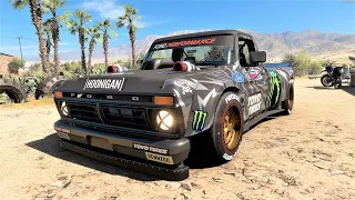 Forza Horizon 5 . Hoonigan Gymkhana 10 Ford F-150 'Hoonitruck' 1977 . Car Show Speed Jump Crash Test