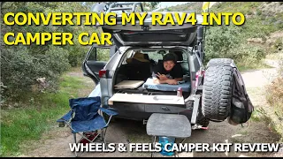 Making Toyota Rav4 into Camper Sleeping Platform Conversion with Drawer Kitchen Using @WheelsFeels