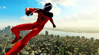 Spider-Man PS4 - Scarlet Spider II Suit Advanced Combat & Free Roam Gameplay