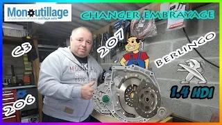 Remplacer embrayage sur Peugeot 😉 207 206 Biper Berlingo C3 1.4 hdi de  A à Z 🚘